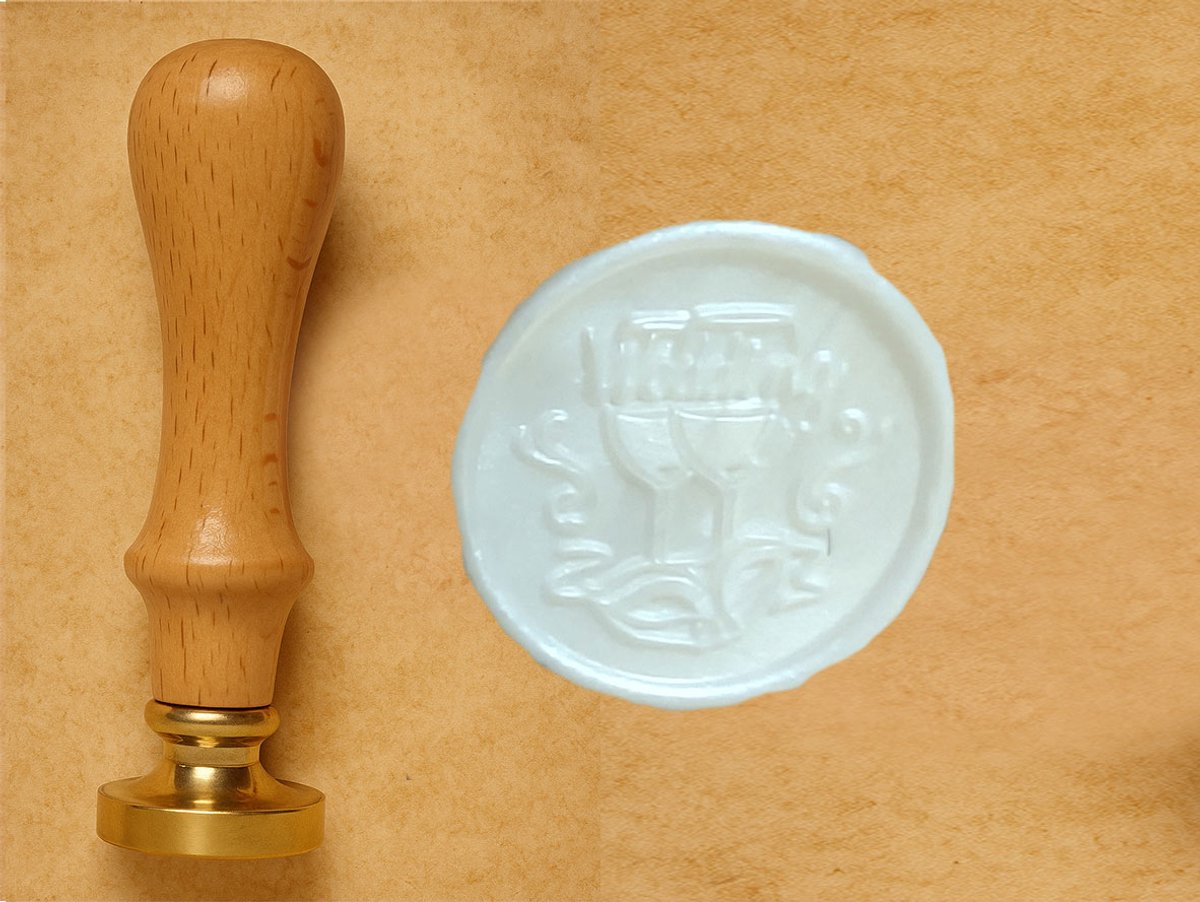 Lakstempel Ø25mm | Wedding | lichtbruin handvat